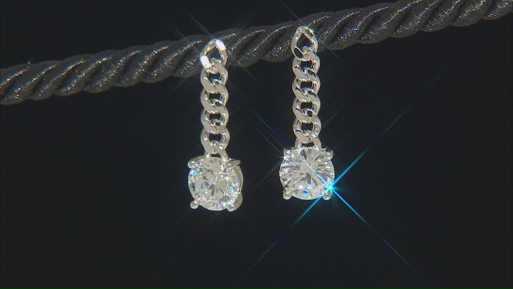 White Cubic Zirconia Platinum Over Sterling Silver Earrings 6.70ctw Video Thumbnail