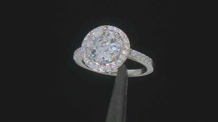 White Cubic Zirconia Rhodium Over Sterling Silver Ring 5.64ctw Video Thumbnail