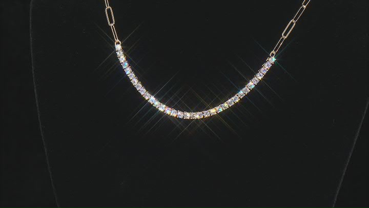 White Cubic Zirconia 18k Yellow Gold Over Sterling Silver Paperclip Necklace 7.96ctw Video Thumbnail