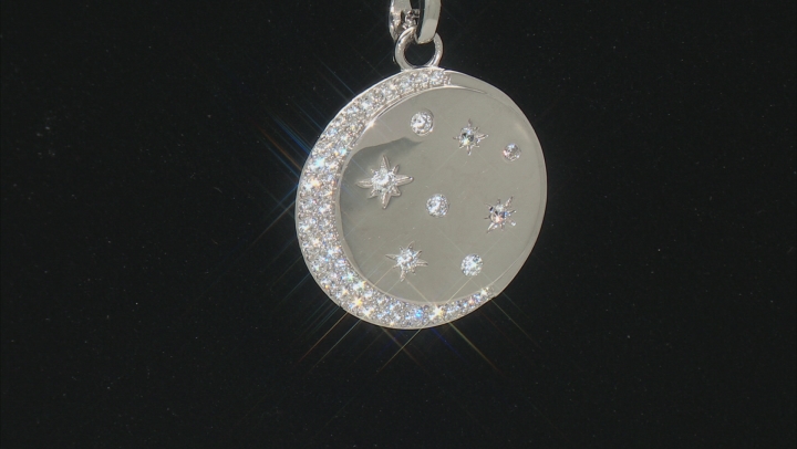 White Cubic Zirconia Platinum Over Sterling Silver Pendant 0.79ctw Video Thumbnail