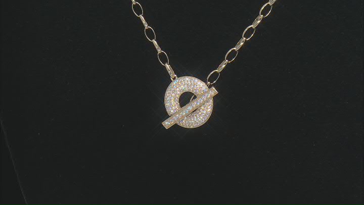 White Cubic Zirconia 18k Yellow Gold Over Sterling Silver Necklace 0.87ctw Video Thumbnail