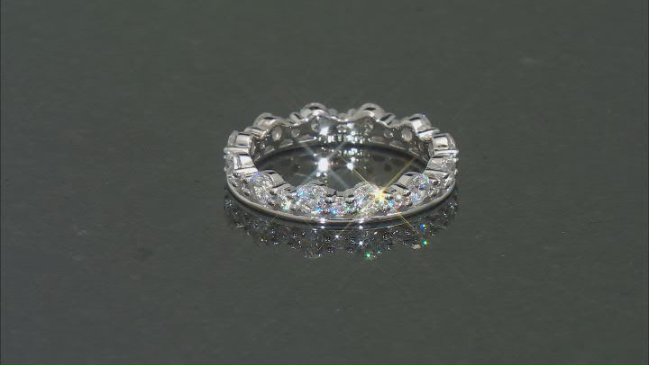 White Cubic Zirconia Platinum Over Sterling Silver Ring 3.24ctw Video Thumbnail