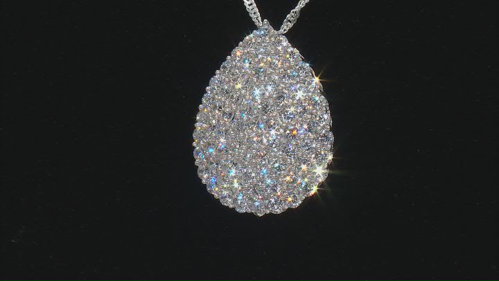 White Cubic Zirconia Rhodium Over Sterling Silver Pendant With Chain 5.60ctw Video Thumbnail