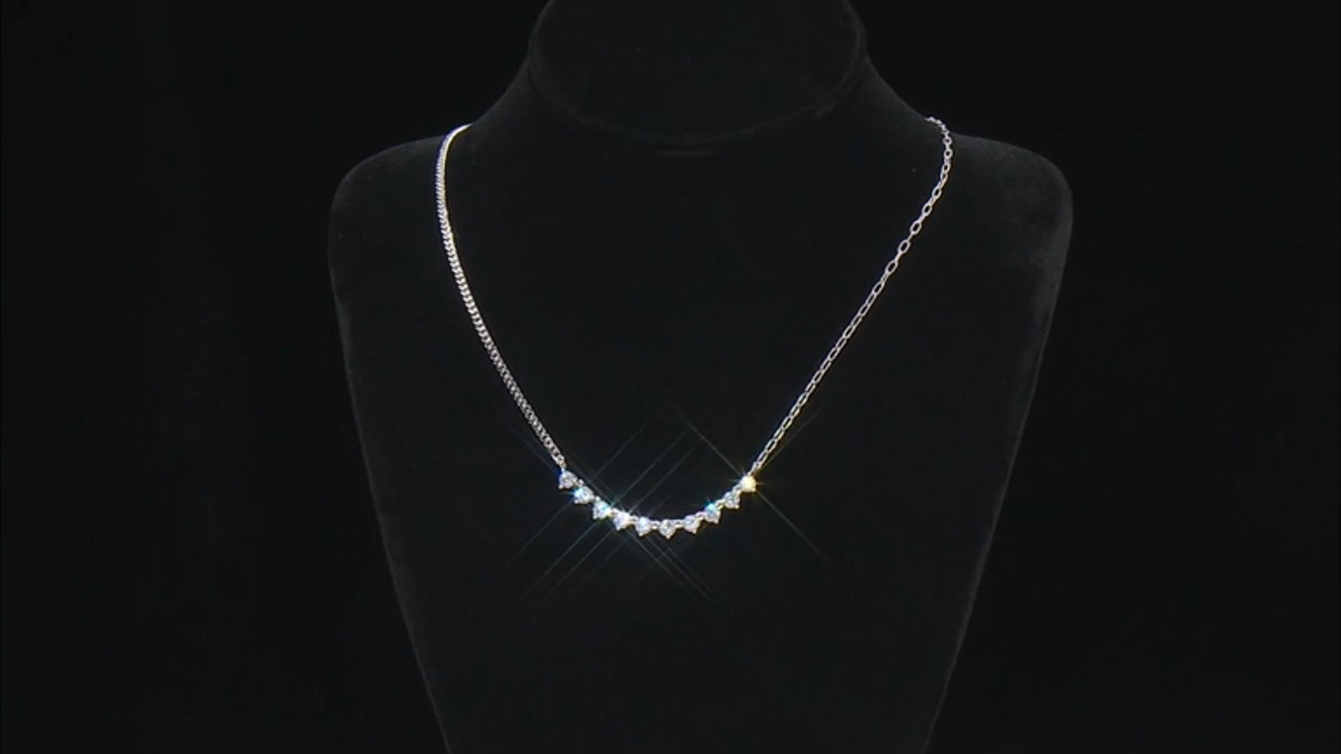 White Cubic Zirconia Platinum Over Sterling Silver Necklace 4.53ctw Video Thumbnail