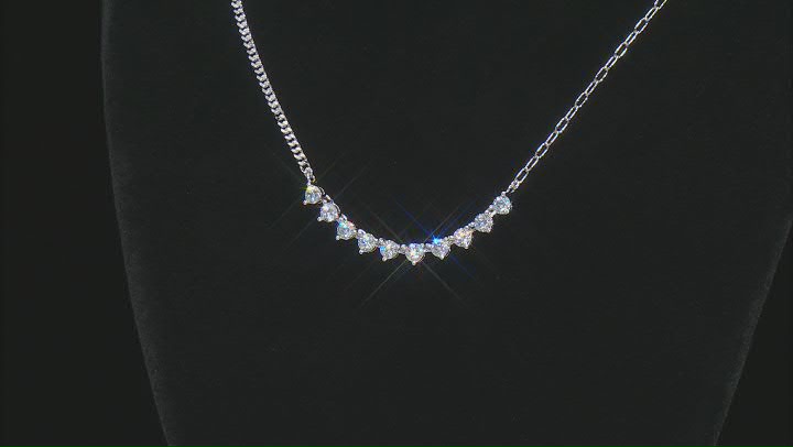 White Cubic Zirconia Platinum Over Sterling Silver Necklace 4.53ctw Video Thumbnail