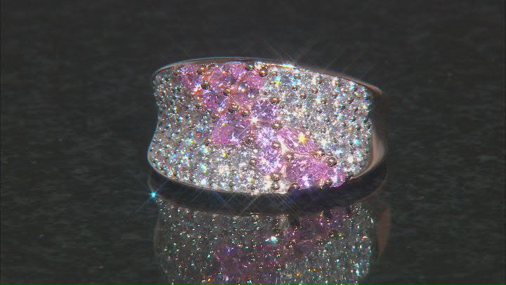 Pink And White Cubic Zirconia 18K Rose Gold Over Sterling Silver Ring 3.06ctw Video Thumbnail
