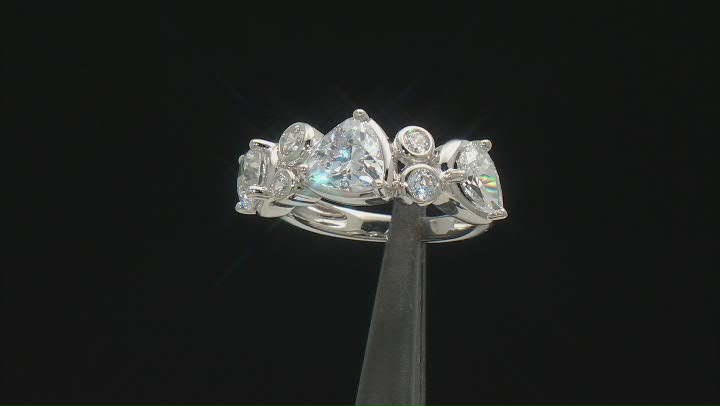 White Cubic Zirconia Rhodium Over Sterling Silver Ring 4.84ctw Video Thumbnail