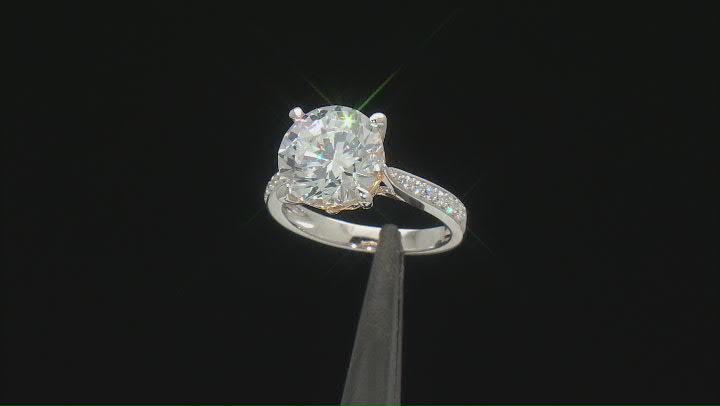 White Cubic Zirconia Rhodium And 18k Yellow Gold Over Sterling Silver Butterfly Ring 8.41ctw Video Thumbnail
