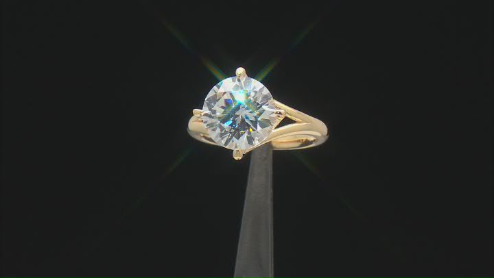 White Cubic Zirconia 18K Yellow Gold Over Sterling Silver Ring 7.76ctw Video Thumbnail