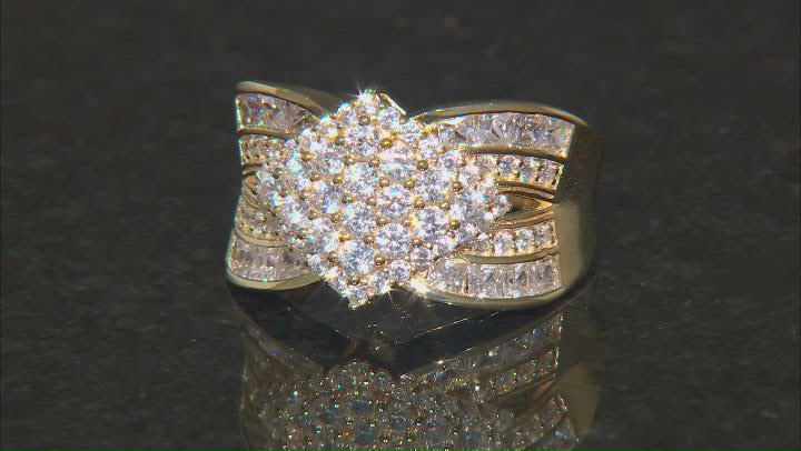 White Cubic Zirconia 18K Yellow Gold Over Sterling Silver Ring 3.08ctw Video Thumbnail