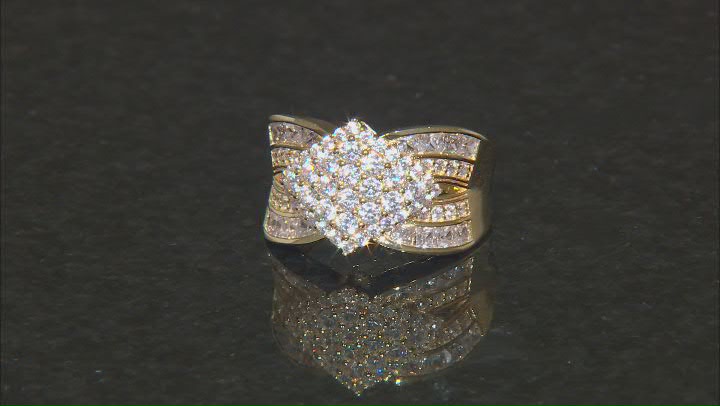 White Cubic Zirconia 18K Yellow Gold Over Sterling Silver Ring 3.08ctw Video Thumbnail