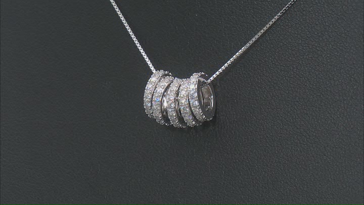 White Cubic Zirconia Rhodium Over Sterling Silver Pendant With Chain 1.96ctw Video Thumbnail