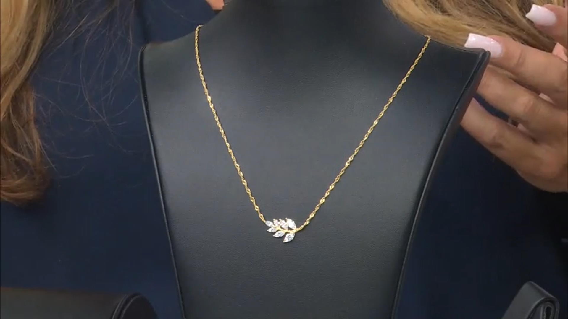 White Cubic Zirconia 18k Yellow Gold Over Sterling Silver Necklace 2.45ctw Video Thumbnail