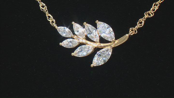 White Cubic Zirconia 18k Yellow Gold Over Sterling Silver Necklace 2.45ctw Video Thumbnail
