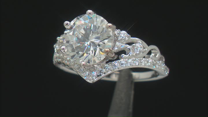 White Cubic Zirconia Rhodium Over Sterling Silver Ring 4.98ctw Video Thumbnail