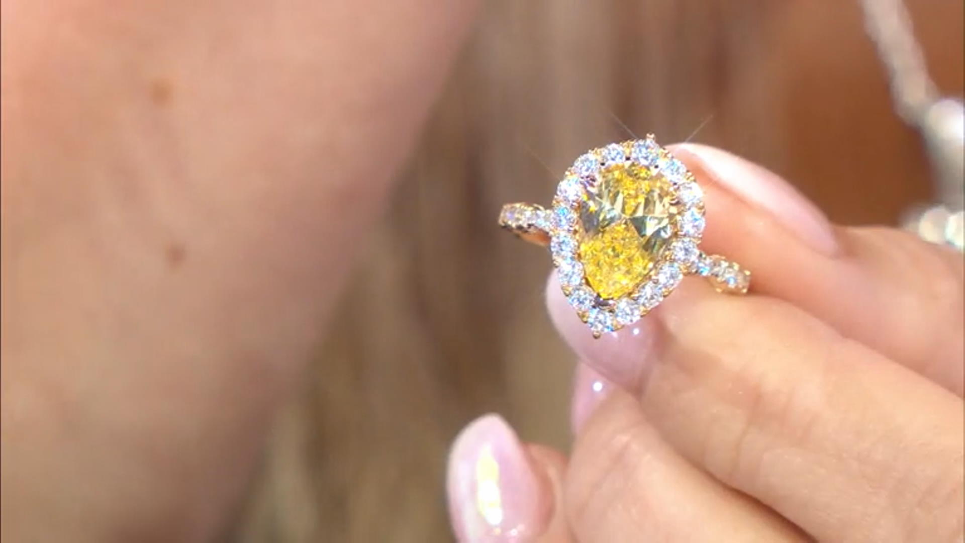 Canary And White Cubic Zirconia 18k Yellow Gold Over Sterling Silver Ring 8.25ctw Video Thumbnail