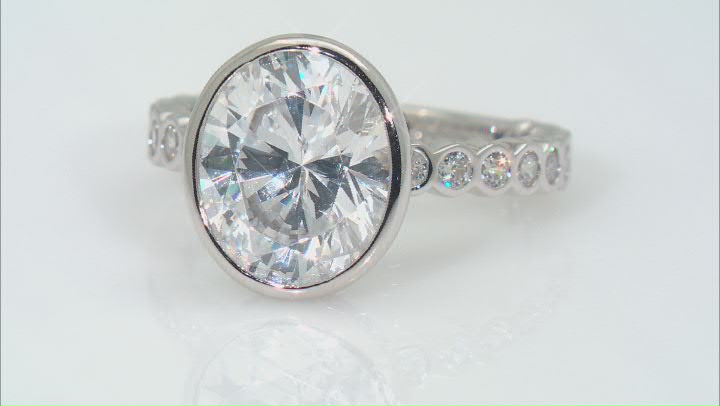 White Cubic Zirconia Rhodium Over Sterling Silver Ring 11.35ctw Video Thumbnail