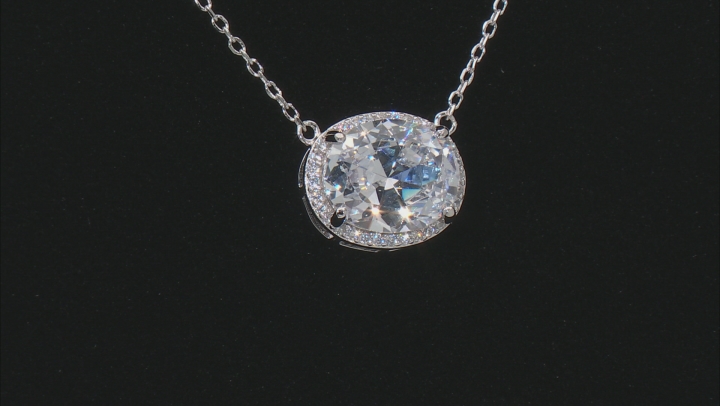 White Cubic Zirconia Rhodium Over Sterling Silver Necklace 6.83ctw Video Thumbnail