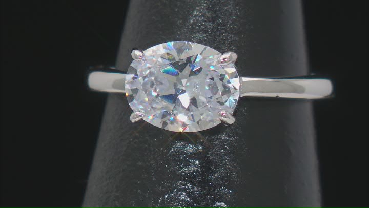 White Cubic Zirconia Rhodium Over Sterling Silver Ring 3.25ctw Video Thumbnail