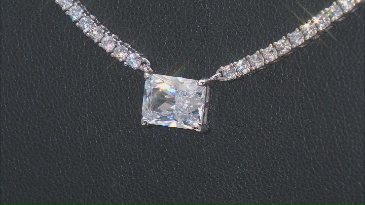 White Cubic Zirconia Rhodium Over Sterling Silver Necklace 9.06ctw Video Thumbnail