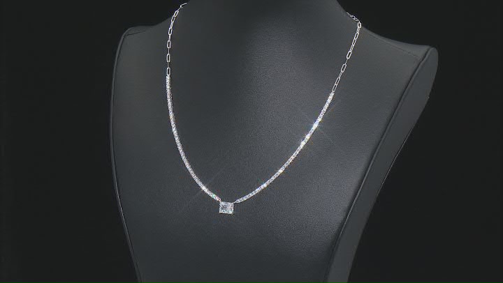 White Cubic Zirconia Rhodium Over Sterling Silver Necklace 9.06ctw Video Thumbnail