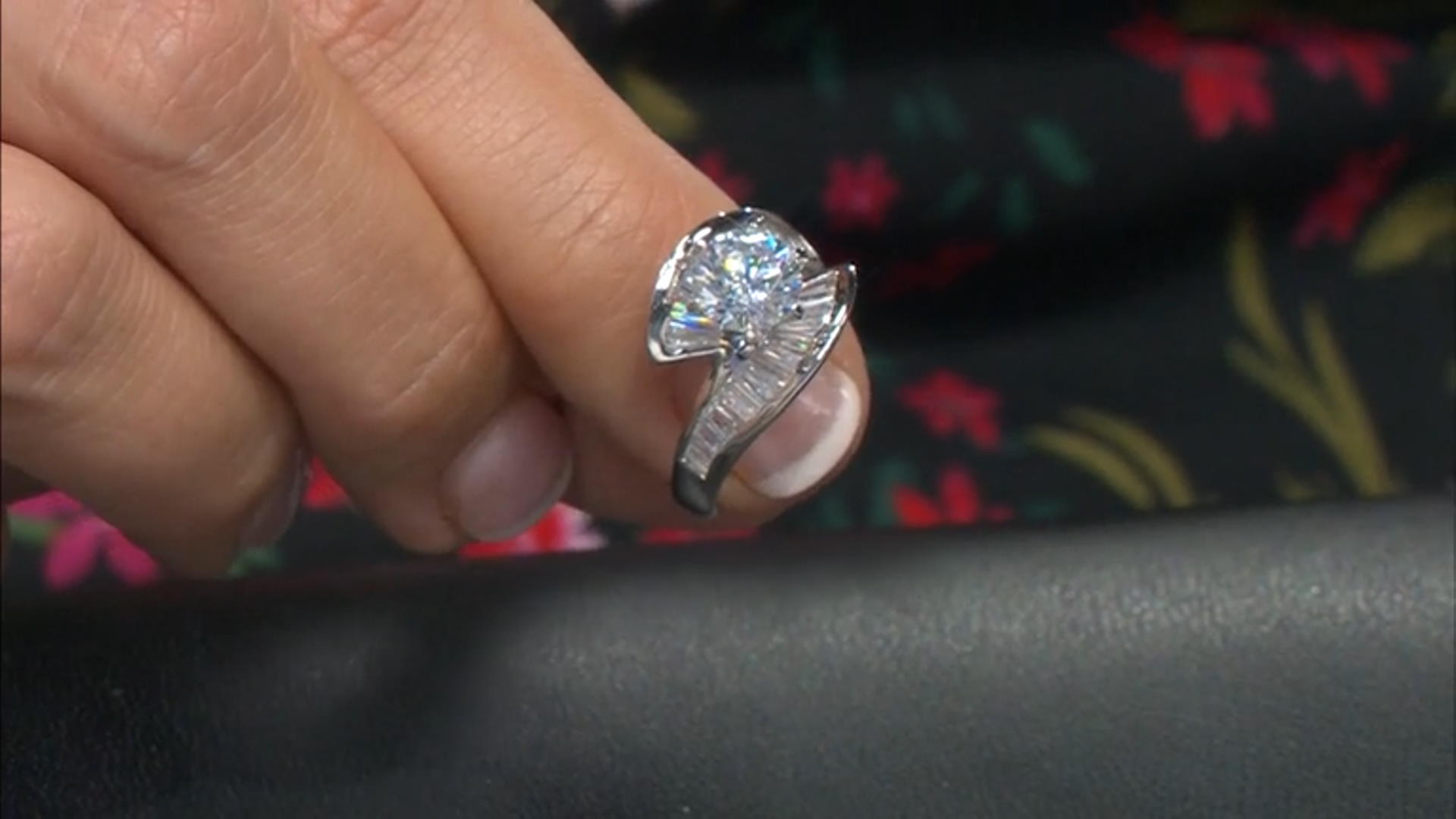 White Cubic Zirconia Rhodium Over Sterling Silver Ring With Bands (5.93ctw DEW) Video Thumbnail