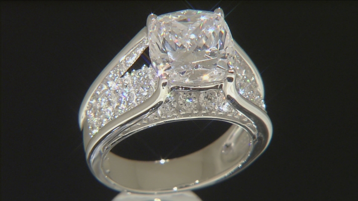 Cubic Zirconia Rhodium & 18k Yellow Gold Over Silver Ring 9.91ctw Video Thumbnail