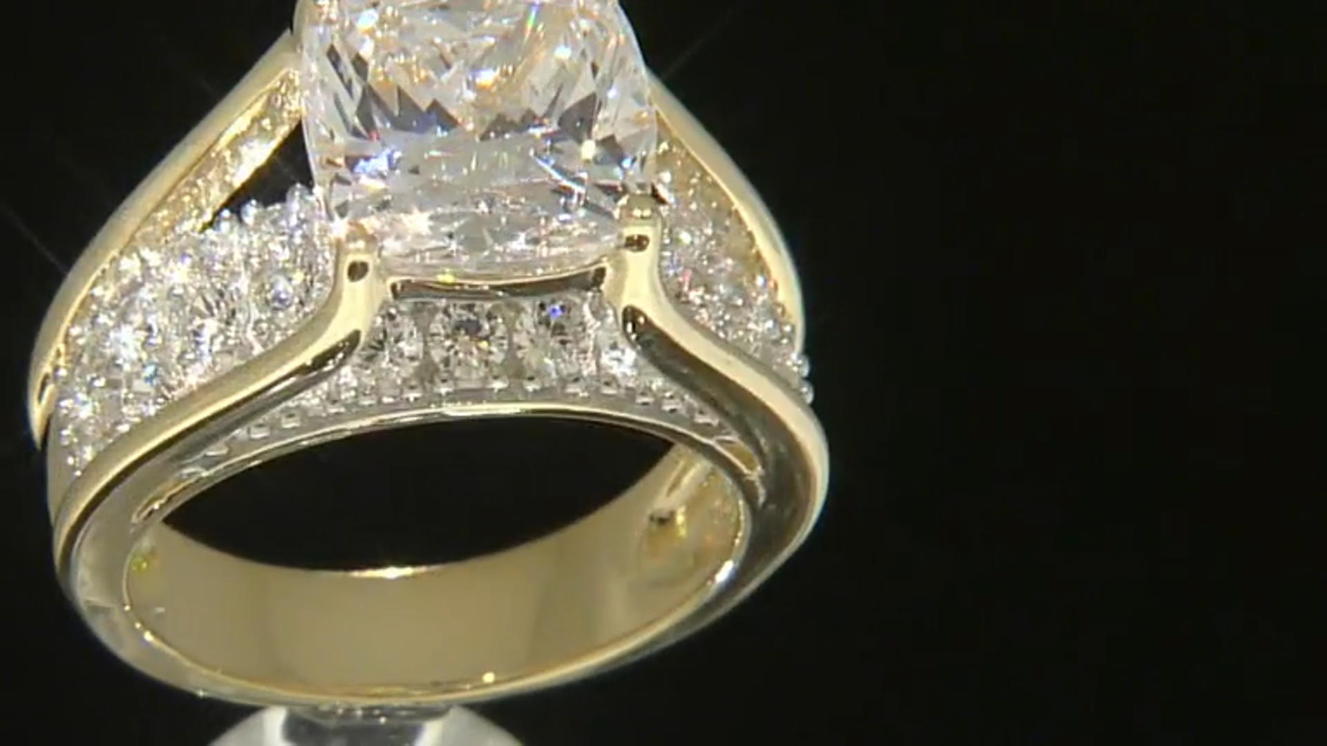 Cubic Zirconia Rhodium & 18k Yellow Gold Over Silver Ring 9.91ctw Video Thumbnail