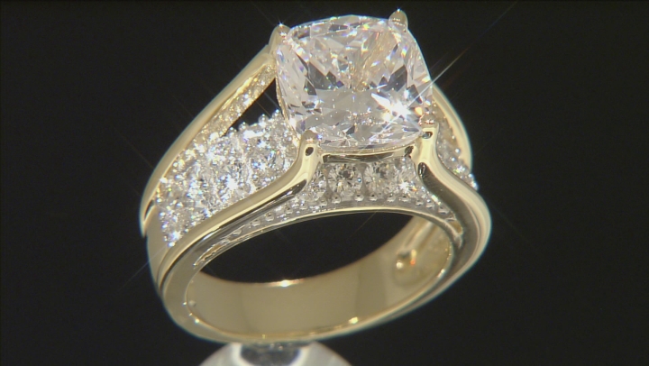 Cubic Zirconia Rhodium & 18k Yellow Gold Over Silver Ring 9.91ctw Video Thumbnail