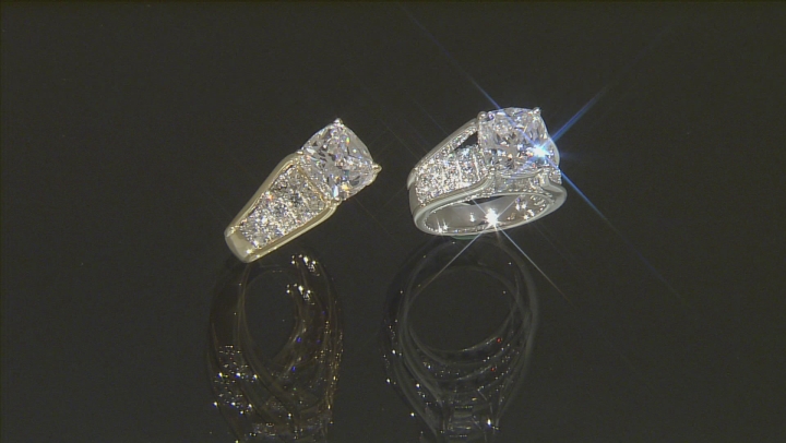 Cubic Zirconia Rhodium & 18k Yellow Gold Over Silver Ring 9.91ctw Video Thumbnail