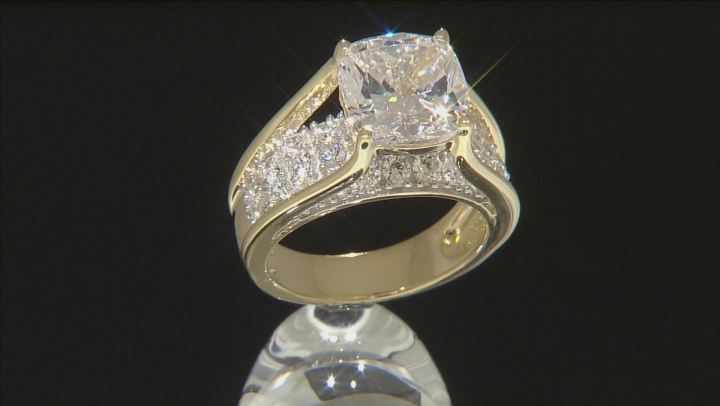 Cubic Zirconia Rhodium & 18k Yellow Gold Over Silver Ring 9.91ctw Video Thumbnail