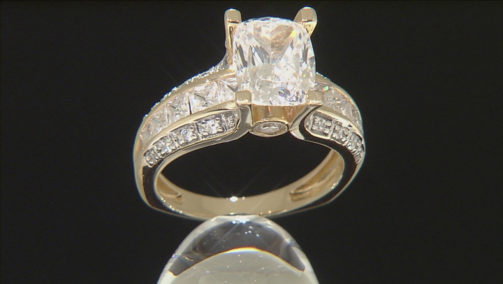 Cubic Zirconia 18k Yellow Gold Over Silver Ring 7.77ctw Video Thumbnail