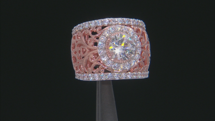 Cubic Zirconia 18k Rose Gold Over Silver Ring 5.96ctw Video Thumbnail