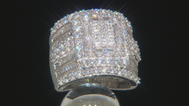 Cubic Zirconia Rhodium Over Sterling Silver Ring 5.75ctw Video Thumbnail