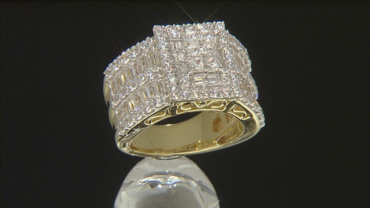 Cubic Zirconia 18k Yellow Gold Over Silver Ring 5.72ctw Video Thumbnail