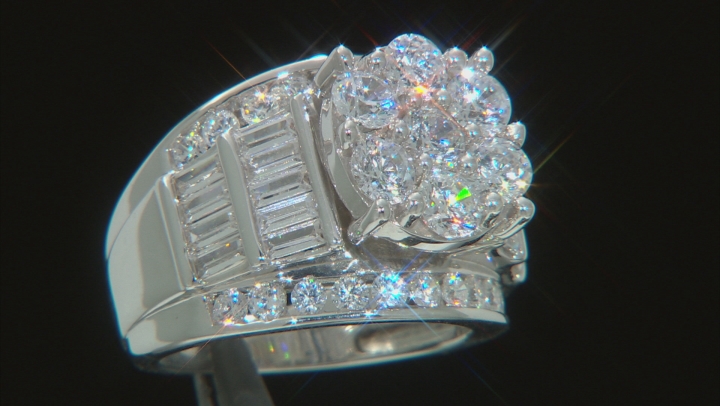 Cubic Zirconia Rhodium Over Silver Ring 7.10ctw Video Thumbnail