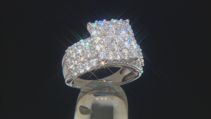 Cubic Zirconia Rhodium Over Sterling Silver Ring 3.40ctw Video Thumbnail