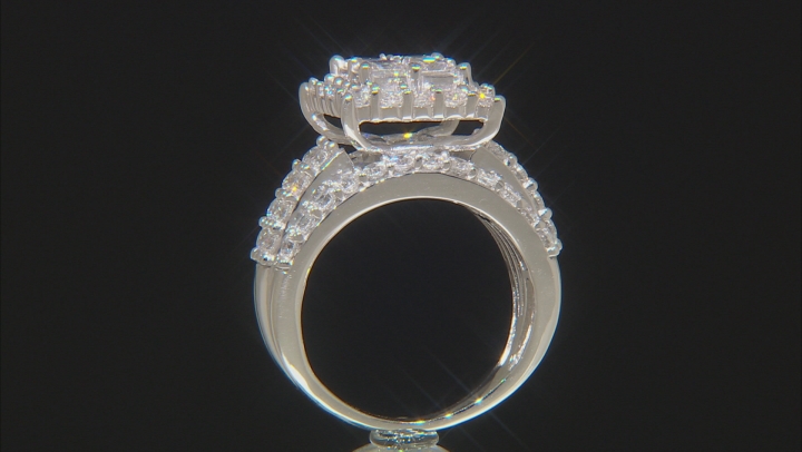 Cubic Zirconia Rhodium Over Sterling Silver Ring 3.40ctw Video Thumbnail