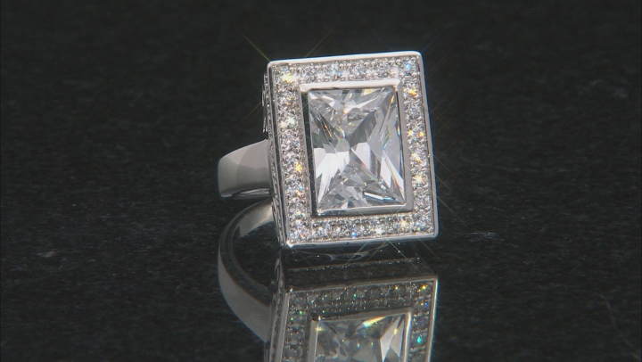 White Cubic Zirconia Rhodium Over Sterling Silver Ring 11.02ctw Video Thumbnail