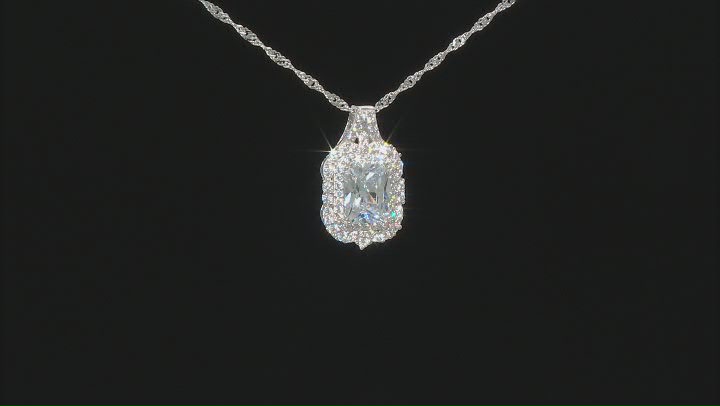 White Cubic Zirconia Rhodium Over Sterling Silver Pendant With Chain 6.39ctw Video Thumbnail
