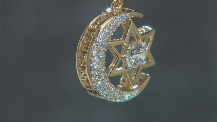 White Cubic Zirconia 18k Yellow Gold Over Sterling Silver Pendant With Chain 2.65ctw Video Thumbnail