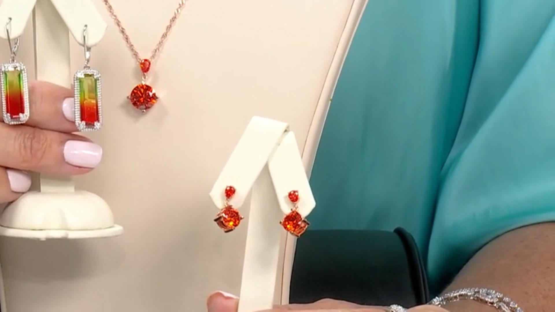 Orange Cubic Zirconia 18k Rose Gold Over Sterling Silver Earrings 7.91ctw Video Thumbnail