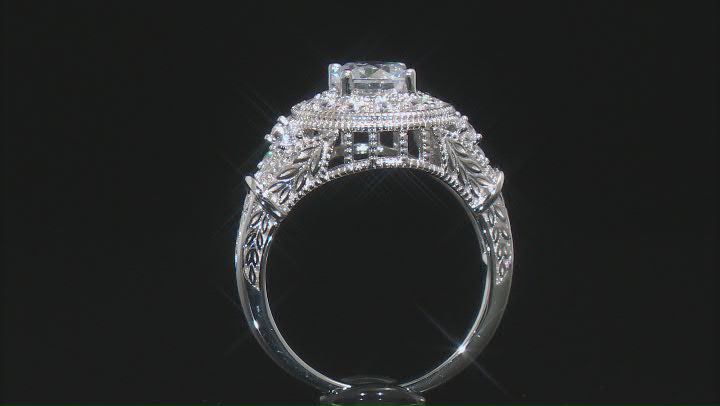 White Cubic Zirconia Rhodium Over Sterling Silver Ring 2.43ctw Video Thumbnail