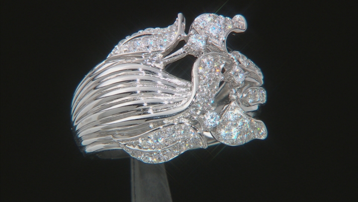 White Cubic Zirconia Rhodium Over Sterling Silver Ring 1.49ctw (0.89ctw DEW) Video Thumbnail
