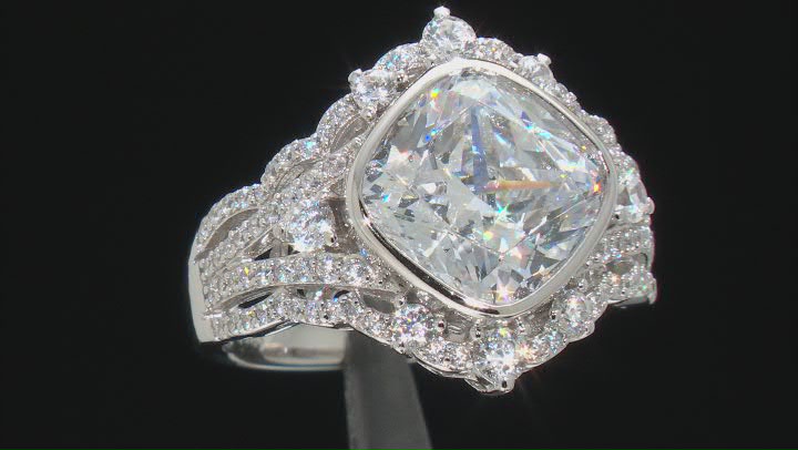 White Cubic Zirconia Rhodium Over Sterling Silver Ring 9.61ctw Video Thumbnail