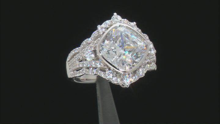 White Cubic Zirconia Rhodium Over Sterling Silver Ring 9.61ctw Video Thumbnail
