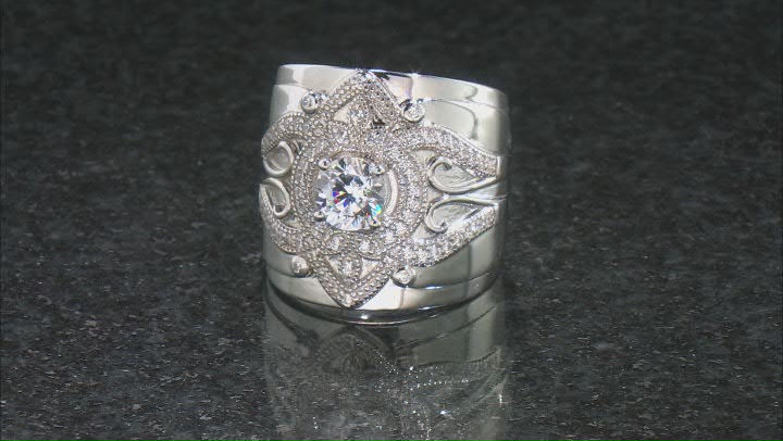 White Cubic Zirconia Rhodium Over Sterling Silver Ring 1.81ctw Video Thumbnail