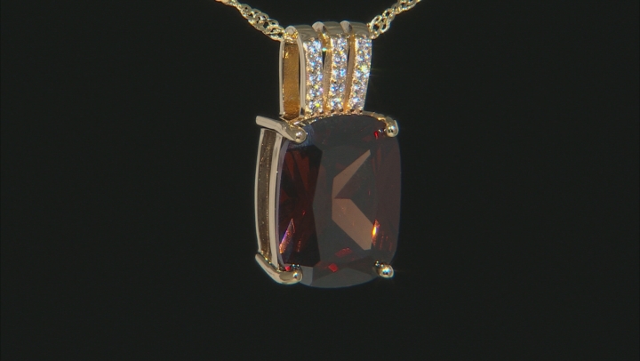 Brown And White Cubic Zirconia 18K Yellow Gold Over Sterling Silver Pendant With Chain 16.25ctw Video Thumbnail