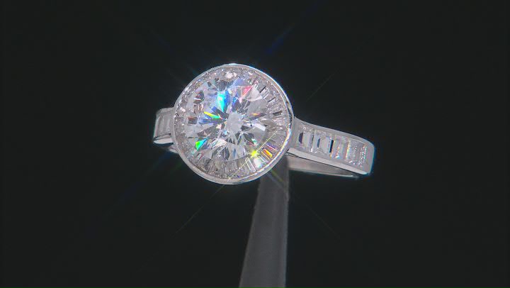 White Cubic Zirconia Rhodium Over Sterling Silver Ring With Bands 6.00ctw Video Thumbnail