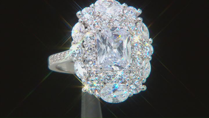White Cubic Zirconia Rhodium Over Sterling Silver Ring 8.44ctw Video Thumbnail